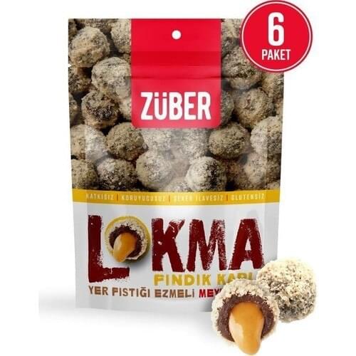 Züber Hazelnut Covered Peanut Butter Fruit Ball 96 gr x 6 Packages