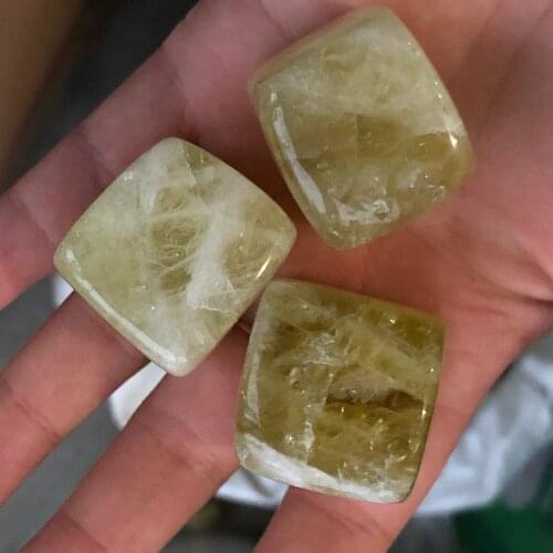 3Pcs natural Topaz Crystal Tumbled cube Stones