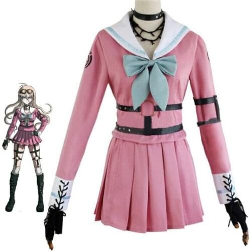 Anime Danganronpa V3: Killing Harmony Iruma Miu Rabbit School Uniform Cosplay Costume Halloween Party Dress Outfit Set Women
