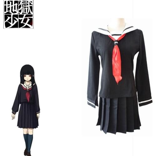 Hell Girl Cosplay Ai Enma Costume Jigoku Shoujo Japanese Anime Cosplay Costumes For Unisex Fancy Sailor School Uniforms Full Set