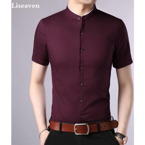 Мужские приталенные рубашки Liseaven China At AliExpress