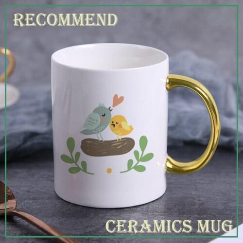 Cute Animal Ceramic Mug The Singing Bird Mugs Creative Hand Painted Mugs Coffee Tea Milk Breakfast Cups Nice Gifts KTDW-070