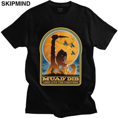 Fashion Dune Muad' Dib T Shirt Men Short Sleeved Cotton Tee Graphic Arrakis SandwormTshirt Frank Herbert Science Fiction T-shirt