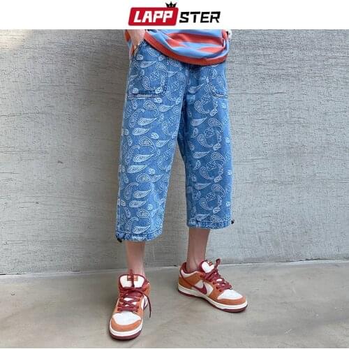 LAPPSTER Men Harajuku Korean Fashion Baggy Jeans 2021 Mens Japanese Streetwear Loose Denim Trousers Male Vintage Hip Hop Joggers