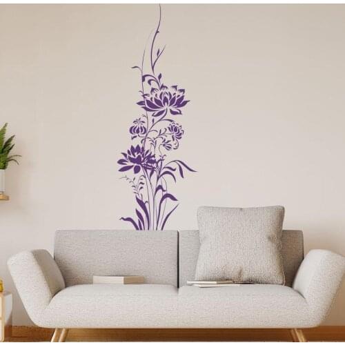Lotus Flower Sticker Home Decor Vinyl Decal Living Room Bedroom Bedroom Removable Wall Sticker TV Background