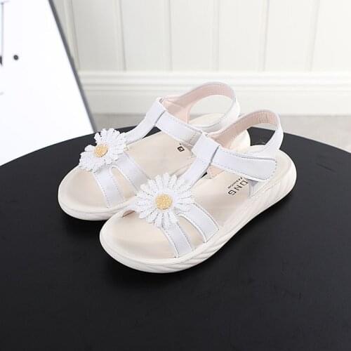 2020 new summer girls princess shoes Flat Heel sandals Female Princess Baby Sandals Teenage girls Flower Fashion princess shoes