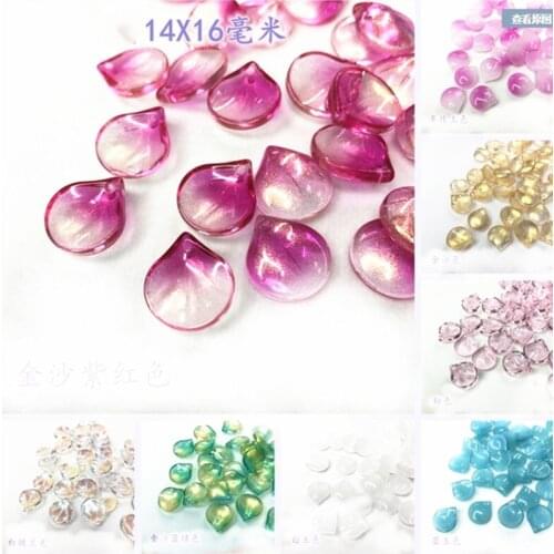 New Crystal Loose Leaf Shape Beads Fit for Jewelry Accessory Fashion Glass Loose Leaf Beads mixed color y12567