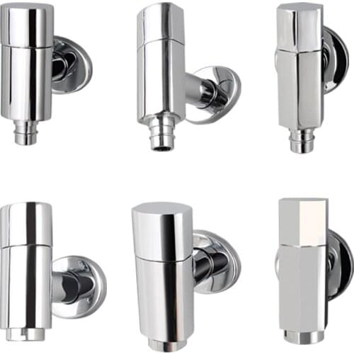 Single Cold Faucet Wall Mount Washing Machine Mop Faucet Outdoor Balcony Brass Chrome Water Tap Laundry Bibcock Taps