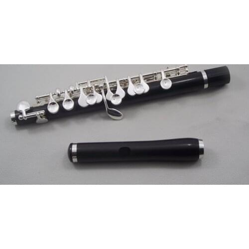 Professional musicians type ebony wood piccolo c key silver plated