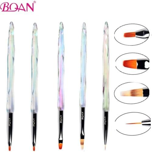 BQAN 1 pcs Transparent Nail Brush Nail Art Brush Line Painting Brushes UV Gel Crystal Acrylic Liner Drawing Pen Manicure Tools