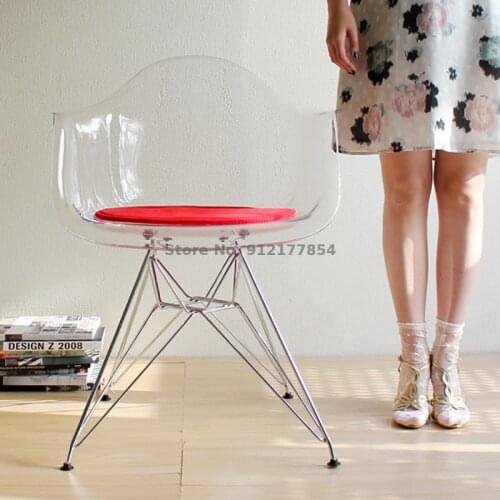 Armchair Transparent Chair Acrylic Crystal Plastic Dining Chair Coffee Chair Creative Designer Negotiation Chair