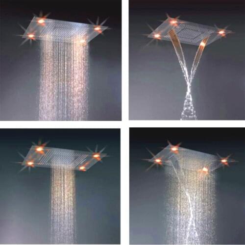 Retail - 24" x 31" Stainless Steel 7 Color Led Shower Head, Colors Change without Battery, X15484