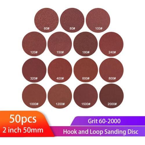 2inch 50mm Sanding Discs Round Shape Sandpaper 60-2000 Grit Hook Loop sand paper Abrasive Polishing Tool