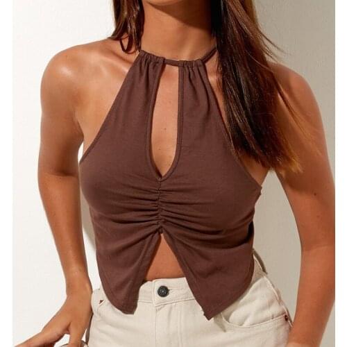 Summer T Shirt Women 2021 sexy neck fork brief paragraph coat bind backless T-shirt Female Tee Tshirts dropshipping XSK8173