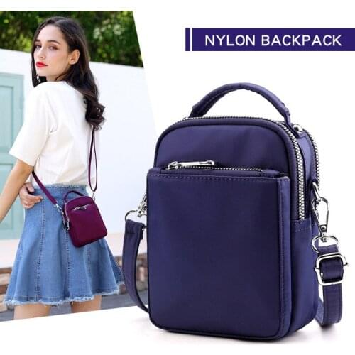 Women Casual Nylon bag Solid Color Luxury Handbag and Purses Mobile Phone pouch Crossbody Bag Female Shoulder Bags Feminina Sac