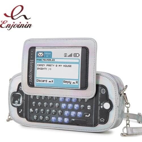Mobile Phone Shape Chain Crossbody Bag Fashion Reflective Purses and Handbags Girls Shoulder Bag Novelty Clutch Designer Bag