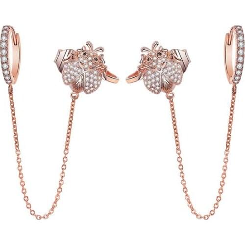 New Small Insect Earrings for Women 2020 Tassel Elegant Unique Ear Bone Clip Silver Color Gold Earrings For Women Jewelry Gifts