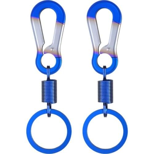 2pcs Car Keychain Simple Strong Carabiner Shape Hook Stainless Steel Man Gift A0KA