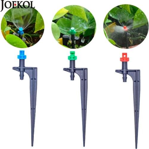 20PCS 90/180/360 Degrees Misting Nozzles on 10.7cm Stake 1/4'' Barb Garden Irrigation Sprinklers for Agriculture Farm