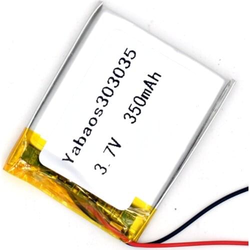 3.7V 350 mAh 303035 Li-Polymer Rechargeable Battery Li Po ion for GPS Bluetooth MP3 MP4 033035