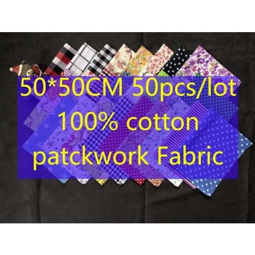 50cmx50cm Cotton Fabric Printed Cloth Sewing Quilting Fabrics for Patchwork Needlework DIY Handmade
