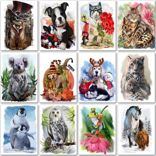 5D DIY Diamond Painting animals Cute cat dog home decor Cartoon Full Square&Round Diamond mosaic Diamond embroidery Cross stitch
