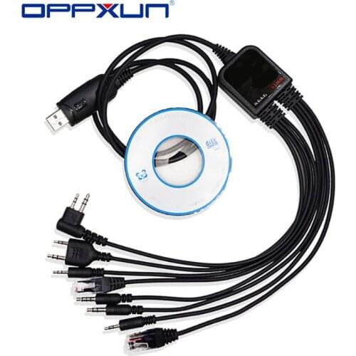 8 in 1 Multi-Functions USB Programming Cable with CD Baofeng Walkie Talkie UV5R UV82 for TYT Kenwood Motorola Yaesu HYT Radio