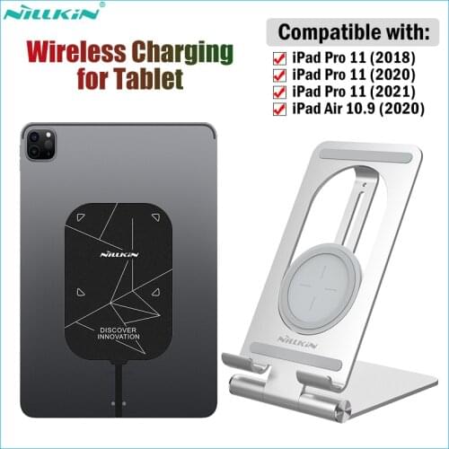 Nillkin Fast Tablet Wireless Charging for iPad Pro 11 2018 2020 Air 4 10.9 2020 Qi Wireless Charger Stand + 10W Type-C Receiver