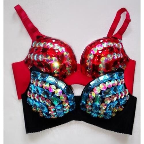 Nightclub Bar DS DJ Rave Clothes Sexy Rhinestone Pole Dance Bra Panty GOGO Dance Costume Sexy Jazz Dance Top Roupa Feminina 1572