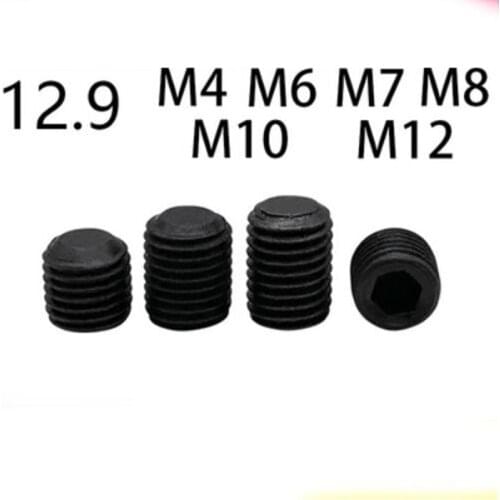 Black Set screw M4*3 4 5 6 8 10 12 16 20 25mm Grub Screws Hex Socket Set bolt din916 Steel fastener Light wire cable tighten