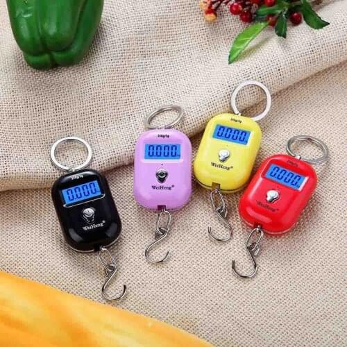 Four color kitchen scales 25Kg x 5g Digital Hanging Scale Mini Electronic Luggage Hook Scale LCD Backlight Kitchen Steelyard