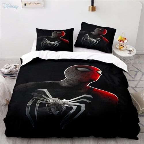 Home Textile Black Spider Man Bed Comforter Cover Set Children Cartoon 3d Bedding Sets Duvet Cover Pillowcase Single Double Size