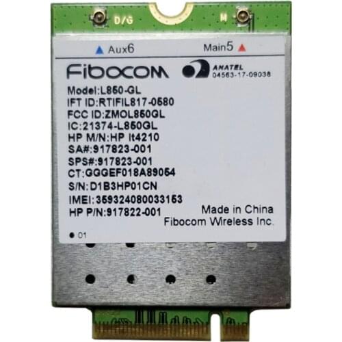 L850-GL LT4210 FDD-LTE TDD-LTE 4G Card 4G Module SPS,917823-001 for 430 440 450 G5 Notebook