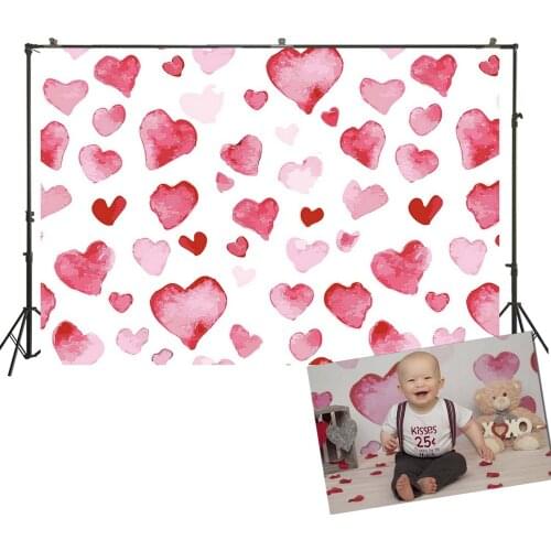 HUAYI Photography Backdrop Valentine Day Photo Background Wedding Backdrops Bridal Shower Watercolor Hearts Party DecorXT-7555