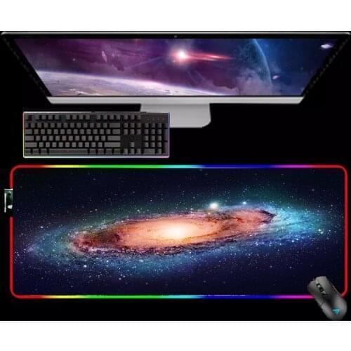 Computer Desk Mousepad Rgb Mouse Pad Starry Sky Gamer Mouse Mats Xxl Backlit Mat Mause Ped Pc Gaming Diy Mice Keyboards Office