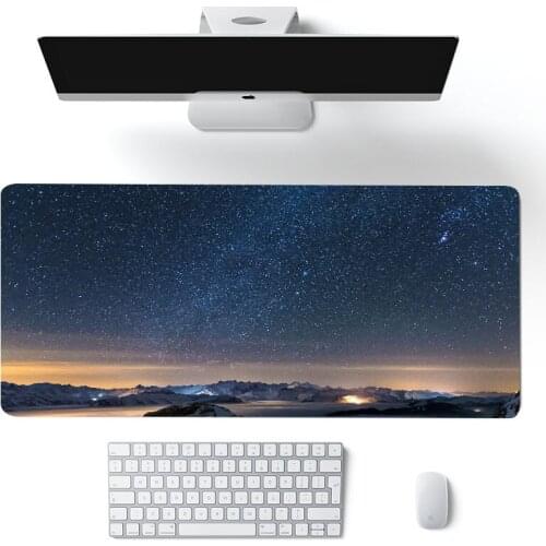 Night Sky Mouse-pad with Sewn Edges Thermal Transfer Printed Mice Mat Laptop Notebook Keyboard Pad large Gaming mouse pad gift