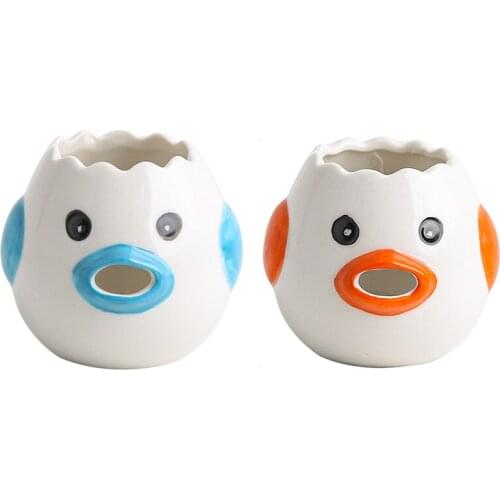 Creative Ceramic Egg White Protein Separator Household Egg Yolk Filter Baking Tools Easy to Clean