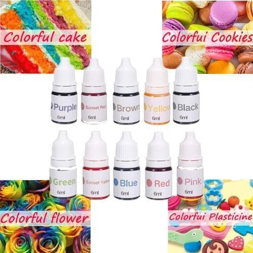10 Colors Dyes Soap Making Coloring Set Liquid Kit Colorants For DIY Bath Bomb
