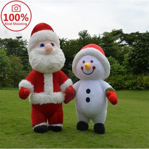 Inflatable Santa Claus Costumes Christmas Eve Cosplay Costume Advertising Furry Cloth Halloween Carnival Costumes