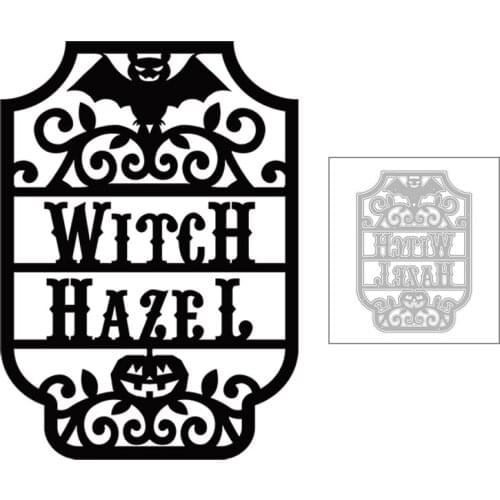2020 New Halloween Word Witch Hazel Metal Cutting Dies Bat and Pumpkin Frame Die Scrapbooking For Crafts Card Making no Stamps