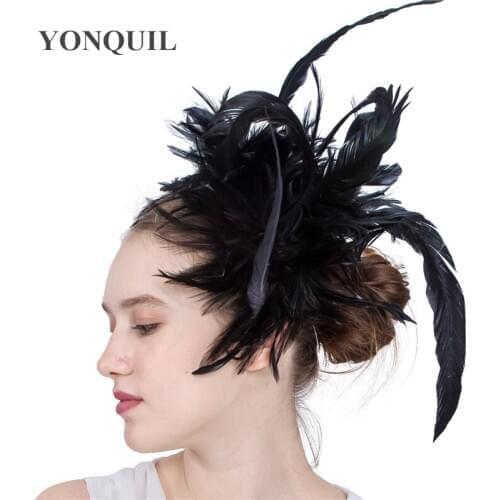 New Design Feather Material Make In Party Fascinators DIY Hair Accessories Wedding Attractive Headpiece With Hair Clips SYF122