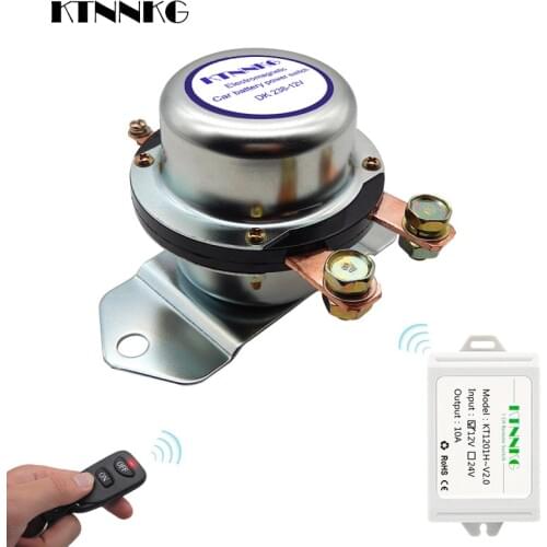 180A New Car Battery Switch Wireless Remote Control Disconnect Latching Relay Electromagnetic Solenoid Valve Terminal Master
