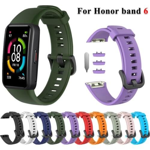 Silicone Bands For Huawei Honor Band 6 Smart Watch Strap Wristbands Replacement Sport Bracelet Band Accessories For Honor Band6