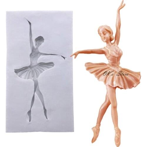 Wholesale 10 pcs Dancing Girl Ballet Dancer Silicone Mold Sugarcraft Chocolate Cupcake Baking Mold Fondant Cake Decorating Tools