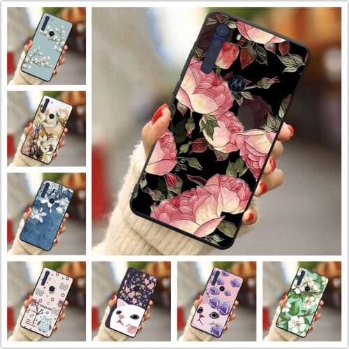 For Moto One Macro Case 3D Flower Emboss Silicone Phone Cover For Motorola Moto One Vision / One 5G Ace Cases Soft Relief Capa