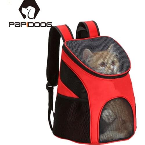 Foldable Pet Bag Carrier Backpack Dog Cat Carrier Outdoor Travel Packbag Portable Zipper Mesh Pet Out Bag Cat Backpack breath