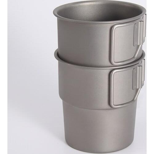 300ml Outdoor Water Glass Beer Glass Beverage Cup Pure Titanium Portable Coffee Cup Titanium Metal Mug Stackable Water Cup