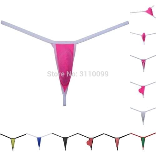 Mens Ice Silk Stripe Pouch Thong Exquisite G-string Underwear Stretch T-Back Jockstrap