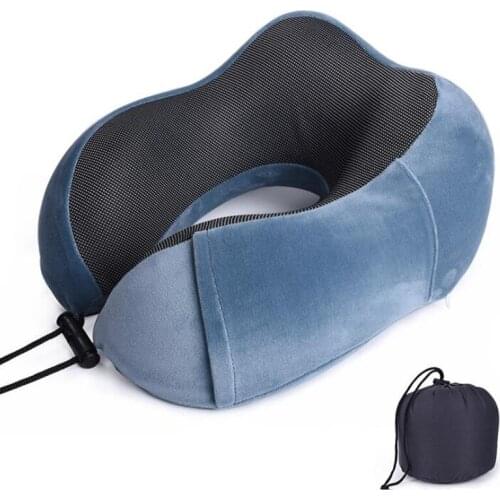 Confortable U Shape Memory Foam Neck Pillows Soft Slow Rebound Space Travel Pillow Solid Neck Cervical Healthcare Bedding