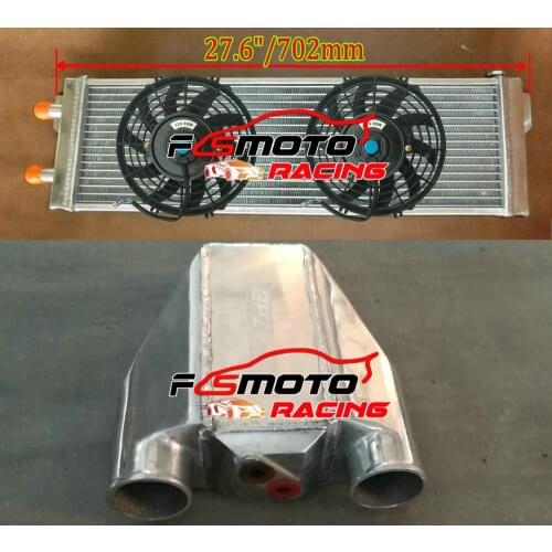 Universal Aluminum Liquid Heat Exchanger & Air To Water Intercooler Turbo Front Mount OR WITH FANS